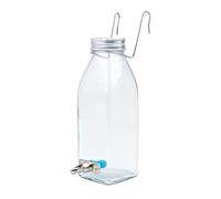 Small Animal Glass Water Dispenser - 350ml Hanging Bottle with Stainless Steel Spout |, Chew-Proof Hydration Kit For Rabbits, Hamsters & Small Puppies
