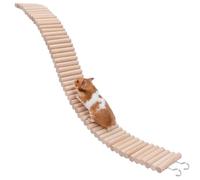 Small Animal Ladder, Bendable Hamster Ramp, Hardwood Climbing Bridge, Interactive Chewable Play Toy For Gerbil Mouse Chinchilla Sugar Glider Chipmunk Pets, Natural Wood