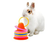 Small Animal Ring Toy - Educational Stacking Game for Cage Play Fun | ABS Construction Material, Lightweight Layered Structure, Skill Building Activity Accessory for Bunny Bird Kitten Hamster Gerbil I