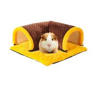 Small Animal Tube, Washable Hamster Bunny Tunnel Bed, Activity Fun Tunnel Hideaway Toy for Chinchilla, Ferret, Squirrel, 13.78x13.78x5.91 Inches, Green Brown Blue