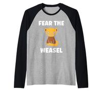 Small Animals Weasels Funny Minimalist Fear The Weasel Camiseta Manga Raglan