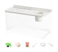 Small Aquarium - Betta Fish Tank 3 Color Lights | Household Fish Tank | High-transparency, Top Hydroponic Aquarium For Tabletop Landscaping Home Workplace Entryway Foyer Bedroom - 33.8x20.8x20cm