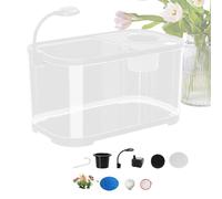 Small Aquarium Kit - 11L Desktop Fish Tank Kit | Desktop Beginner Aquarium | Frameless Betta Fish Tank with Advanced Filter, Includes Pump, Sponge, Hydroponic Basket, Perfect For Beginners