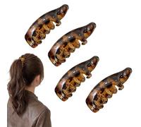 Small Banana Clips for Thin Hair, 4Pcs Mini Non-Slip Banana Hair Clips, Lightweight Retro Hairs Accessory for Daily Styling (Yellow Curry)