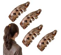 Small Banana Clips for Thin Hair, 4Pcs Mini Non-Slip Banana Hair Clips, Lightweight Retro Hairs Accessory for Daily Styling (Light Gray)