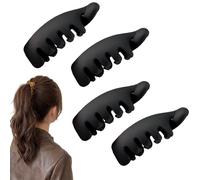 Small Banana Clips for Thin Hair, 4Pcs Mini Non-Slip Banana Hair Clips, Lightweight Retro Hairs Accessory for Daily Styling (Black)