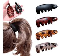 Small Banana Hair Clips for Women, 4PCS Non Slip Banana Hair Clip Set for Thin & Thick Hair, Mini Hair Barrettes for High Ponytail, Half Up Hairstyles and Daily Styling