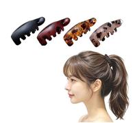 Small Banana Hair Clips for Women 4Pcs, Non Slip for Ponytails Buns Curly Hair Cute Claw Clips for Women Thin Hair Daily Decoration Hair Accessory