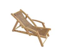 Small Beach Chair Toy, Tiny Wooden Lounge Seat, 5.91x2.4in Doll House Furniture, Decorative Desktop Model, Kid, Teen Room Decor, for Display, Collectibles, Ornament Use