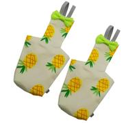 Small Bird Diaper - Reusable Polyester Parrot Diaper with 2X Soft Liners | Leak-Proof Adjustable Bird Nappy Pineapple Print | Washable Suit For Parrots Budgies Lovebirds Cockatiels