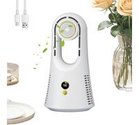 Small Bladeless Fan - with Aromatherapy Box 6 Speeds Rechargeable Blower