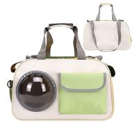 Small Cat Carrier Backpack, Bubble Window Kitten Bag, Breathable Travel Pet Holder 17.72x10.24x11.02 Inches, Ventilated Cat Transport Pack, Lightweight Portable Crate for Hiking, Airplane