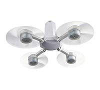 Small Ceiling Fan with Light | 3 Speed 4 Head Adjustable Device with Timer