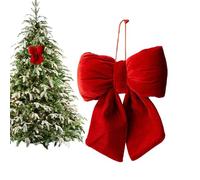 Small Christmas Bows - 14x14cm Velvet Red Decor, Fabric Christmas Tree Bows for Ornaments, Garland & Wreaths | Holiday Bow Decoration for Home, Outdoor, Front Door, Shopping Mall, Wedding, Birthday, P