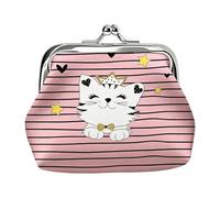Small Coin Purse | PU Leather Cat Pattern Change Wallet | Change Purse | for Everyday Shopping Work School Travel Outdoor Holiday Vacation