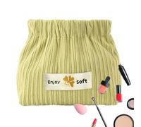 Small Corduroy Bag - Corduroy Cosmetic Bag Travel Makeup Pouch | Portable Storage Organizer for Hairpin Headband Jewelry Cotton Swab Lipstick Glasses, Cute Zipper Pouch for Women Girls