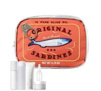 Small Cosmetic Bag, Creative Canned Sardine Makeup Pouch, Aesthetic Travel Toiletry Organizer for Skin Products, Eye Shadow, Beauty Accessories, Purse Storage, Or Daily Touch-Ups, naranja, Se référer