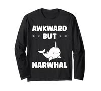 Small Cute Simple Minimalist Sea Unicorn ankward Narwhal Manga Larga