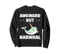 Small Cute Simple Minimalist Sea Unicorn ankward Narwhal Sudadera