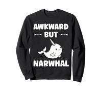 Small Cute Simple Minimalist Sea Unicorn ankward Narwhal Sudadera