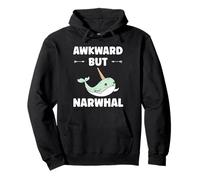 Small Cute Simple Minimalist Sea Unicorn ankward Narwhal Sudadera con Capucha