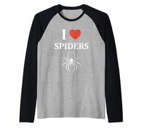 Small Cute Spider Funny Quote i Love Spiders Camiseta Manga Raglan