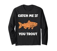 Small Cute Trouts Simple Fish Catch me if youTrout Manga Larga