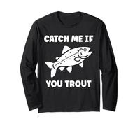 Small Cute Trouts Simple Fish Catch me if youTrout Manga Larga