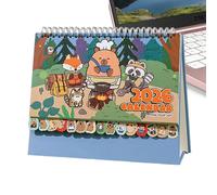 Small Desk Calendar 2026 - Decorative Capybara Planner Stand, Up Kids Adults Boys, Girls Home Apartment Office Table | Kids Adults Boys Girls Home Apartment Office Desk Table School Classroom