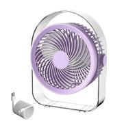 Small Desk Fan, Rechargeable Portable Cooler, 5 Speeds Professional Grade 360 Degree Adjustable Fan, High Contrast Digital Finish, Industrial Strength Brushless Motor Logic, Tool for Dorms and Travel