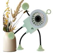 Small Desk Fan | Rechargeable Robot Shape Personal Cooler with LED Light,Portable Fan with Suction Cups | for Home Kitchen Bedroom Dorm Outdoor Beach Picnic Travel Camping