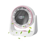 Small Desk Fan - Rechargeable Table Cooling Device, Quiet Air Circulator, LED Display Portable Blower | USB Powered Wall Mount Ventilator For Office Kitchen Dorm Travel Camping Summer Heat Relief Unit