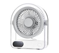 Small Desk Fan USB Rechargeable 5 Speeds Valuable Room On Y Digital Display