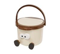 Small Desk Trash Can, Lidded Charm Space Saving, Counter Top Mini Waste Bin, Compact Trash Container, Sturdy Garbage Bin for Home Office Dorm Car Living Room Kitchen Bedroom Bathroom