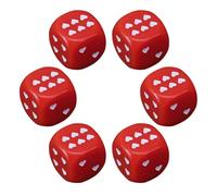 Small Dice, Acrylic Dice Set, Heart-Shaped Dot Design, Compact Portable Size, Board Game Accessories for Travel, Home, School, Holiday, Collecting Events, 0.98 Inches