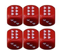Small Dice, Acrylic Dices for Table Game with Heart-Shaped Dots, Rounded Corner Portable 6 Pieces Toys for Collecting, Night Games, Homeschooling, Party Entertainment, Kids Activities 0.98 Inch