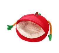 Small Dog Beds - Semi-Enclosed Winter Nest, Plush Cat Bed for Small Pets | Soft Half-Wrapped Cotton Nest | Warm Round Bed for Indoor Cats and Dogs in Living Room, Bedroom, Balcony