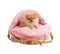 Small Dog Car Seat - Pet Seat Booster, Washable Puppy Vehicle Carrier, Portable Pet Travel Bed | Elevated Small Animal Riding Comfort Basket with Safety Strap For SUV Truck Camping Trips