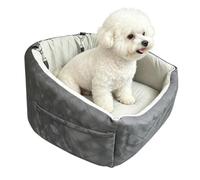 Small Dog Car Seat - Travel Dog Seat Car Accessories | Doggy Cars Seats Travel Bed with Belt Storage Pocket | Anti Slip Ice Silk Fabric Waterproof Pet Trâvel Bed, Small Medium Kitten Cat Animal