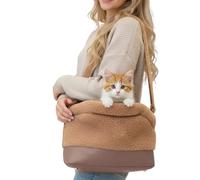 Small Dog Carrier - Forro polar de 15,75 x 8,6 pulgadas, resistente al agua | Pet Carrier with Safety Harness Buckle, Small Medium Breed Puppy, Kitten, Bunny Bag for Walking, Shopping, Outdoor, Cold