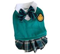 Small Dog Clothes Warm & Comfortable | Adorable Bowknot Dress for Dogs/Cats | Soft Polyester Pet Outfits for Winter/Parties | Easy to Maintain