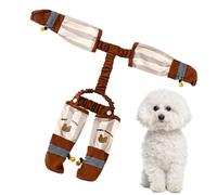 Small Dog Clothes, Waterproof Puppy Apparel, Compact Functional Matching Shoes, Comfortable Pet Outfit for Outdoor Travel, Garden, Home, Park, Daily Wear, Brown, Cream