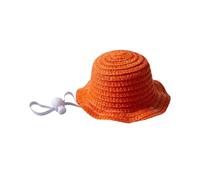 Small Dog Hat - Natural Straw Novelty Party Hat For Cats | Lightweight Pet Beach Haț For Summer Holiday Birthday, Funny Costume Accessory For Small Dogs & Kittens 11.5cm