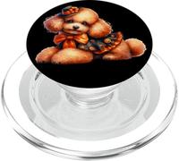Small Dog Puppy In Orange and Black Costume For Mini Poodle PopSockets PopGrip para MagSafe