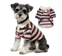 Small Dog Shirts - Casual Striped Style Pet Shirt with Collar For Comfort, Lightweight Dog Clothing For Schnauzers Maltese Pomeranian Yorkie Poodle Bichon