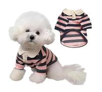 Small Dog Shirts - Casual Striped Style Pet Shirt with Collar For Comfort, Lightweight Dog Clothing For Schnauzers Maltese Pomeranian Yorkie Poodle Bichon