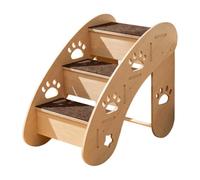 Small Dog Steps - Wooden Anti Slip Mat Triangular Structure Pet Ladder | Sofa Climbing Ramp For Elderly Cats Puppy Bed Window Car Chair Access