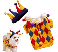 Small Dog Sweater and Hat | Holiday Cat Clothes Set | Dog Costume with Sweater & Hat | Cute Christmas Pet Outfit for Dogs & Cats | Festive Holiday Clothing for Pets