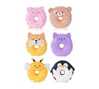 Small Dog Toys Squeaky, Animal Shape Donut, 3.03x0.94x2.68 Zoll Puppy Chewing Tool with Secure Grip, Sound Relief Accessory, Compact Play Aid with Stylish Build, Home Accessories for Indoor & Outdoor