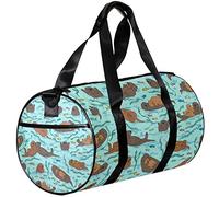 Small Duffel Bag Sports Tote for Yoga,Cartoon Cute Animal Otter,Outdoor Fitness Bags Carry on Bag